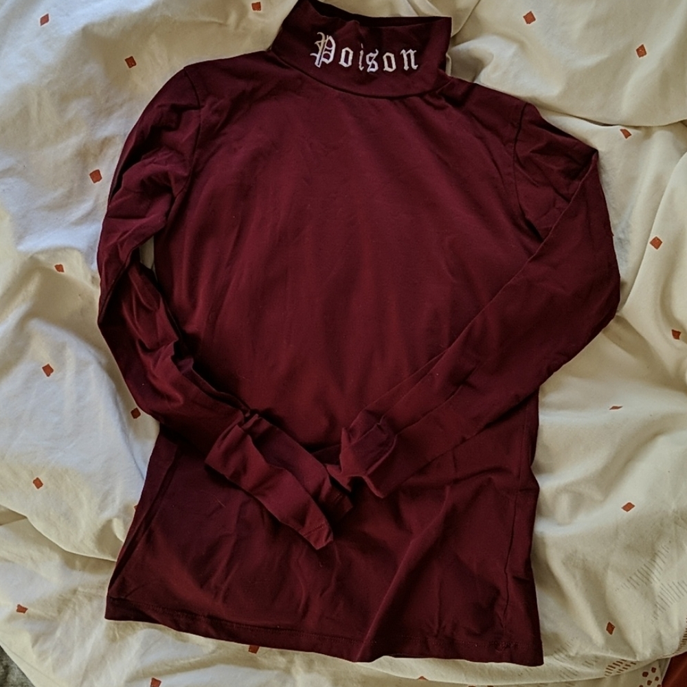 Poison Burgundy Embroidered Top